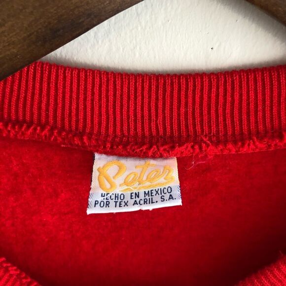 Peter Vintage Tennis Colour Block Cozy Long Sleeve Pullover Sweater Shirt - Picture 6 of 11